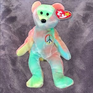 Peace Bear Beanie Baby